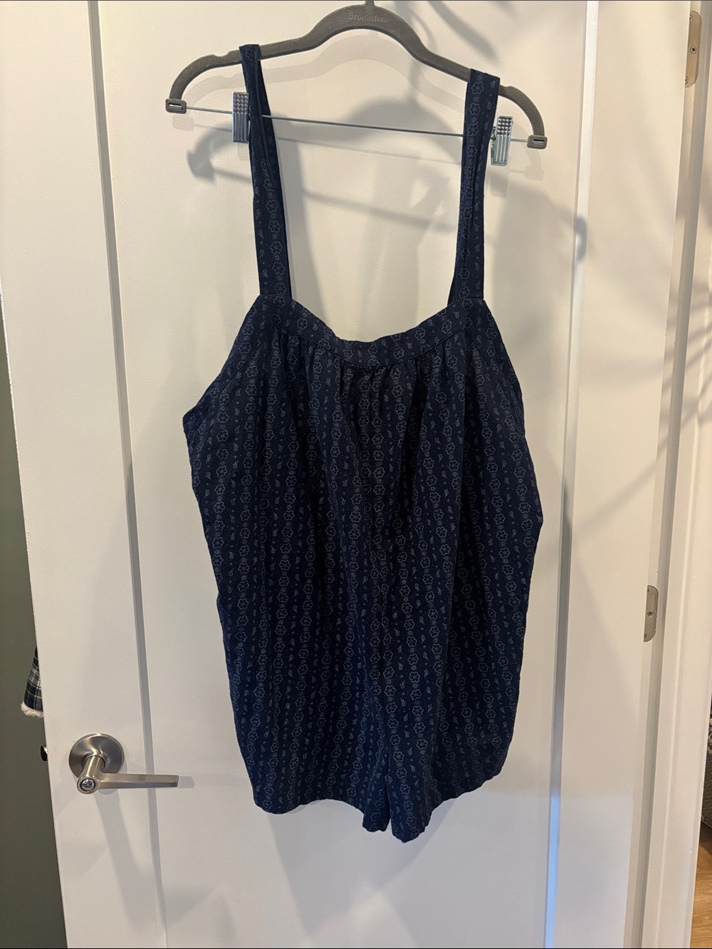 Madewell Navy Printed Sleeveless Romper